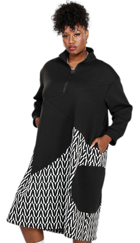 Luxe Moda LM219-BLK Church Ladies Dress