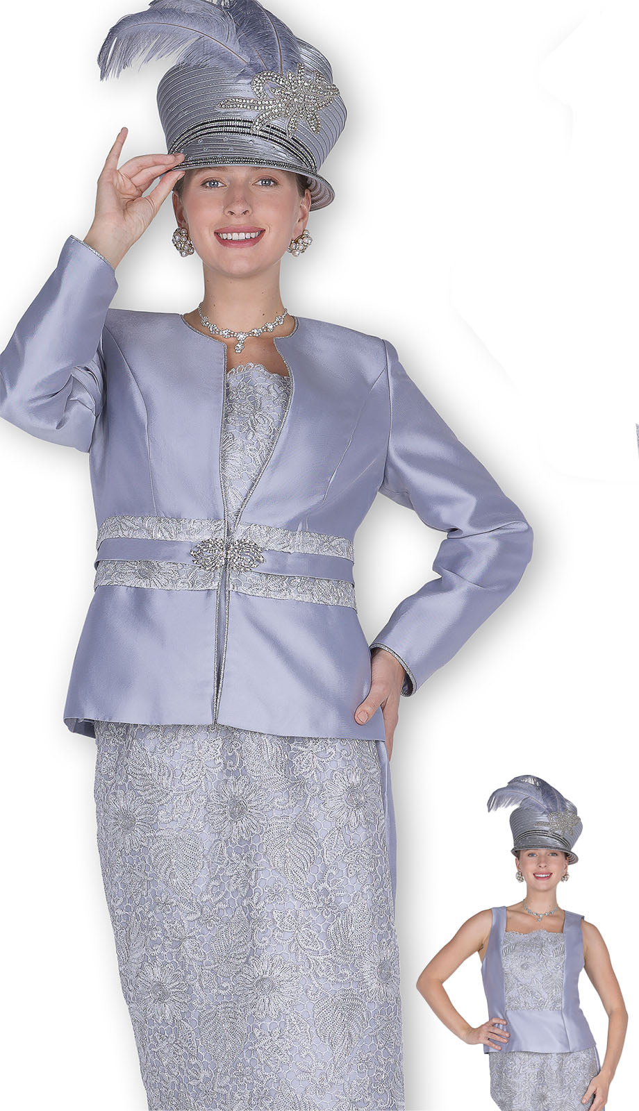 Aussie Austine 6157-SVG-H Womens Church Suit Hat