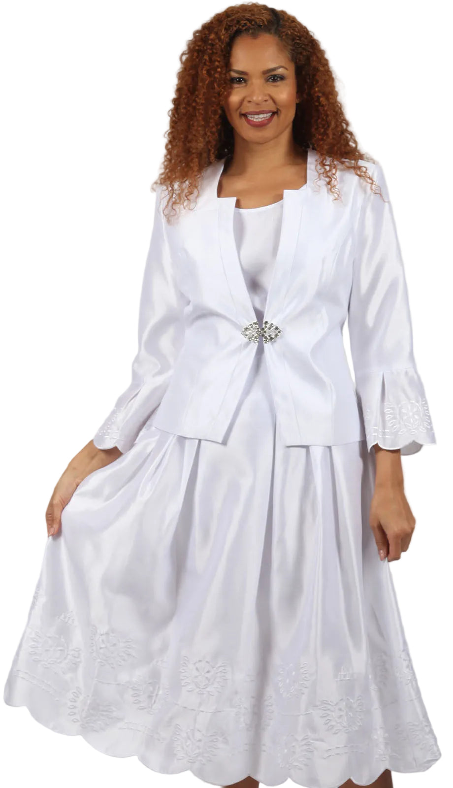 Diana Couture 8943-WHT-CO Church Dress