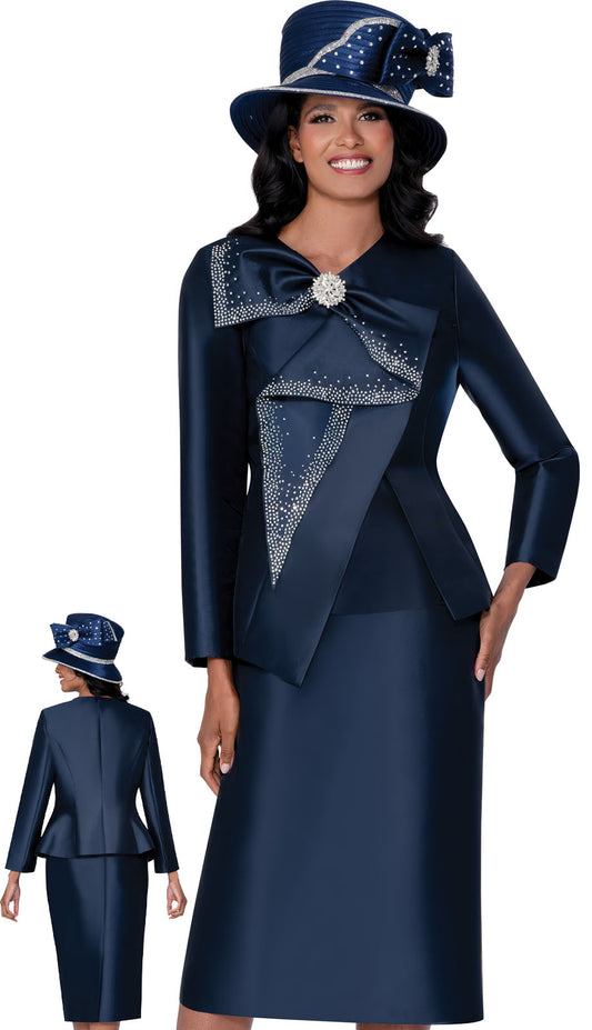 GMI G400593-NVY-H Church Suit with Hat