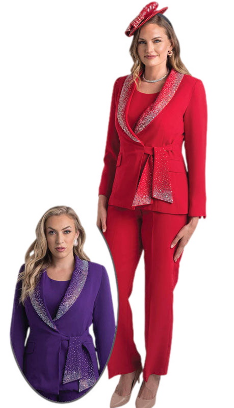 Lily And Taylor 4373-RE Church Suit - Hat