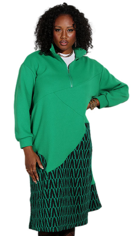 Luxe Moda LM219-GRN Church Ladies Dress