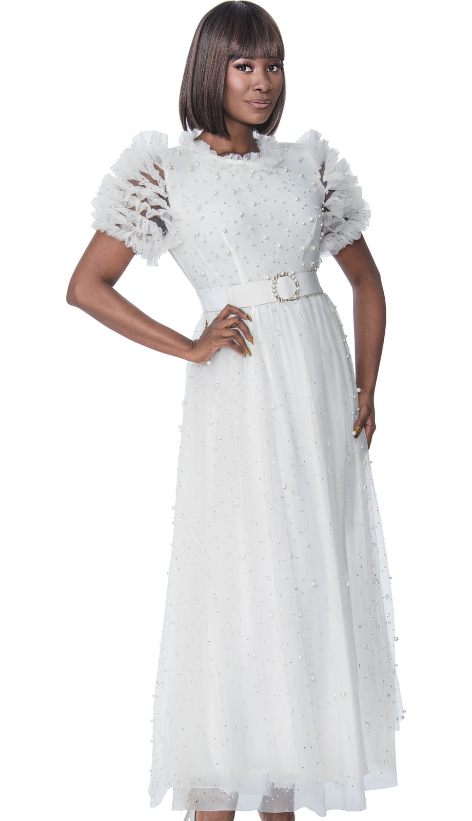 Terramina 7999-WHT-QS Church Dress