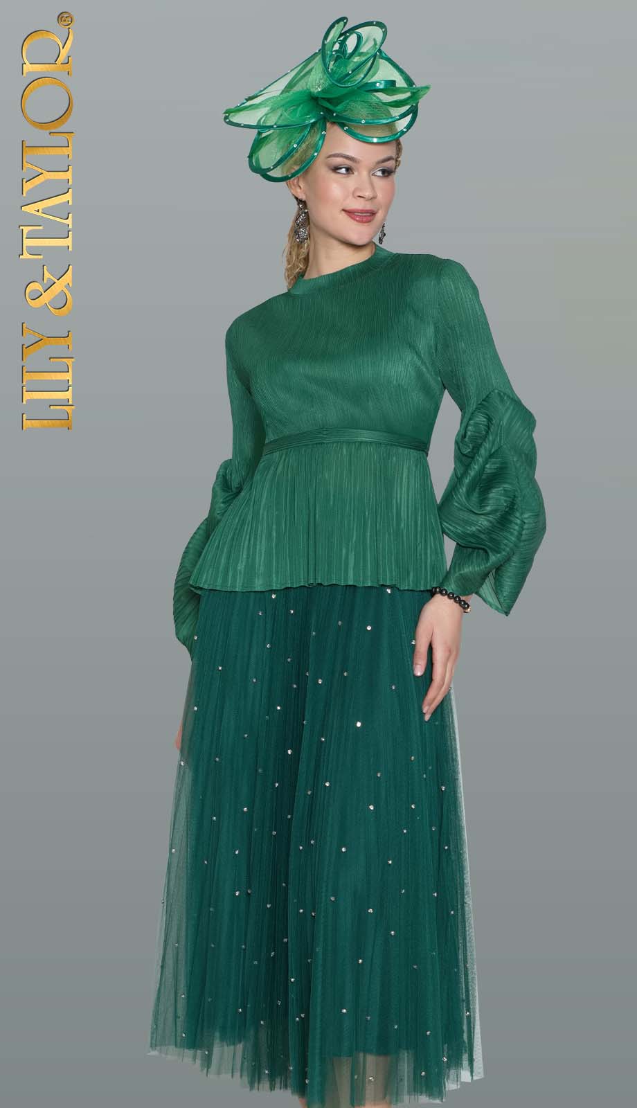 Lily and Taylor H121-GRN Church Hat – Church Suits Fast
