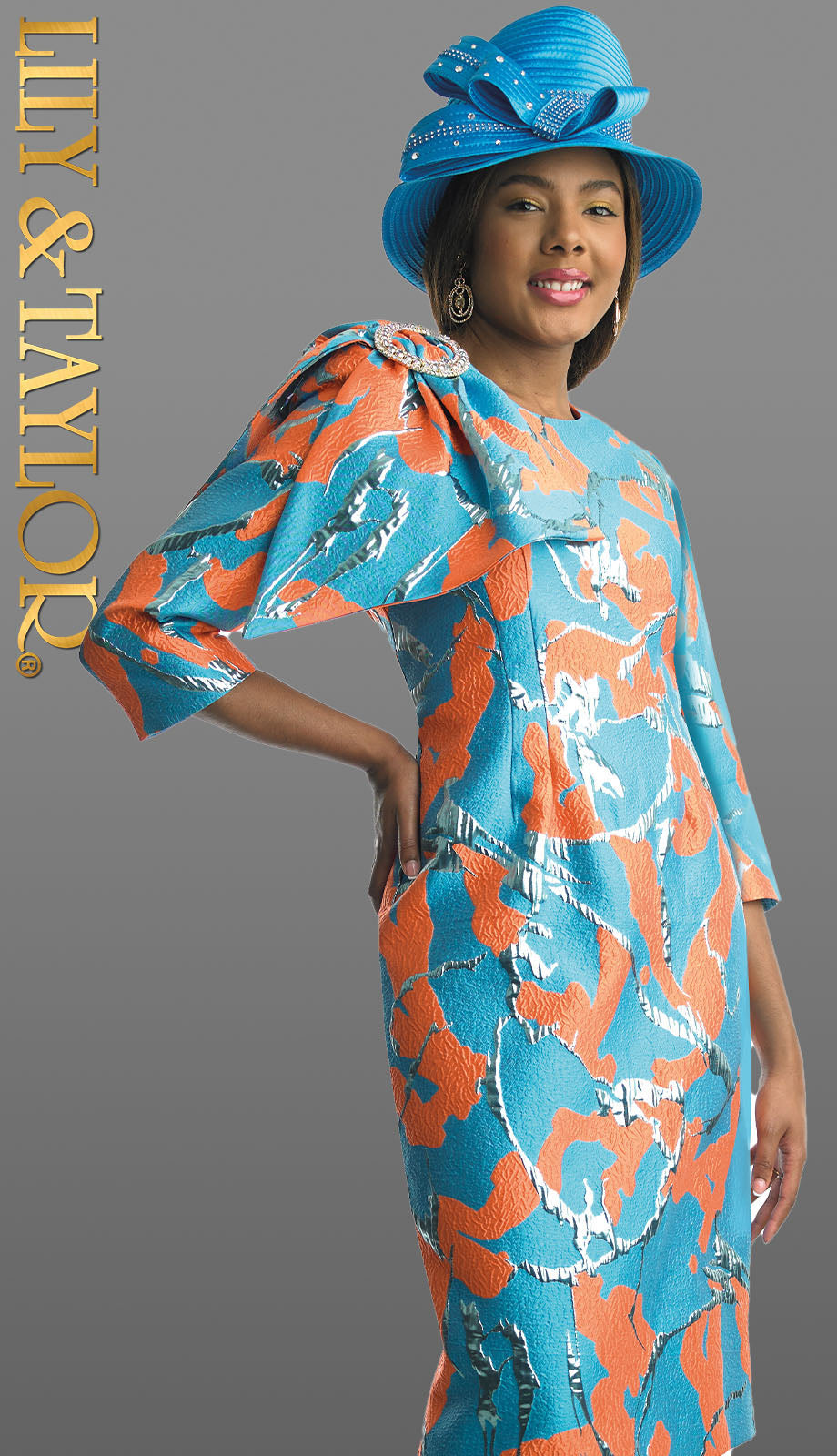 Lily and Taylor 4859-TUR-QS Church Dress