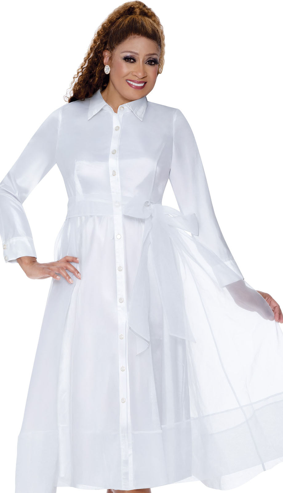 Dorinda Clark Cole 309501-WHT-QS Church Dress