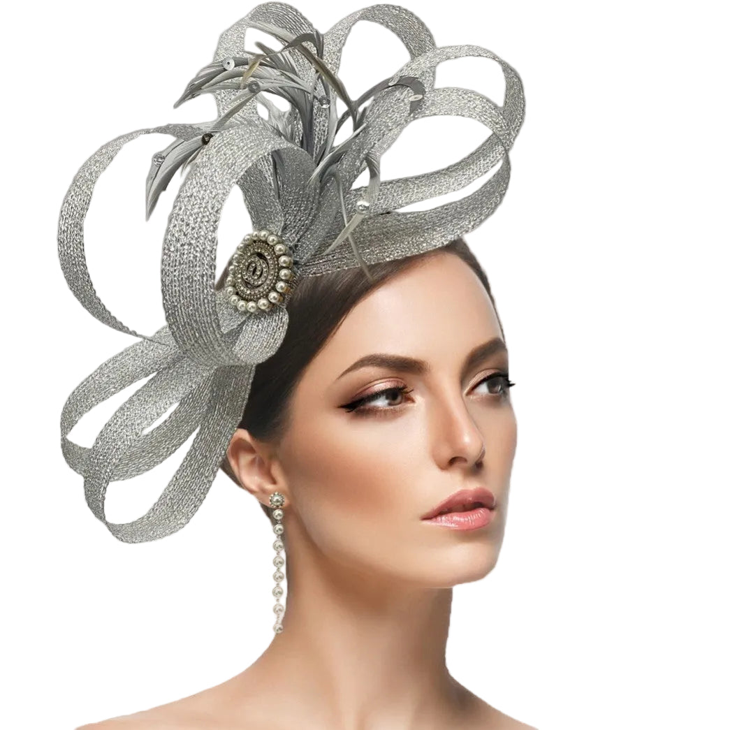 FA2745 SIMONE-WHT Church Fascinator