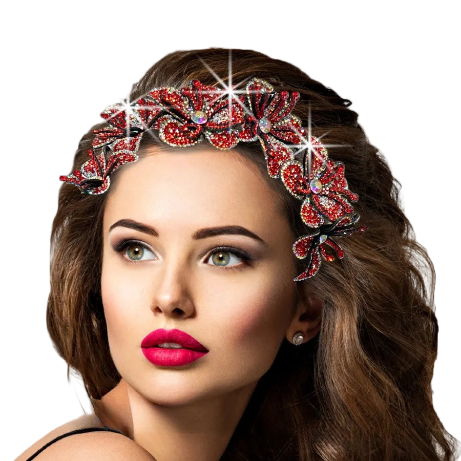 FA3071 TIARA-RED Church Fascinator
