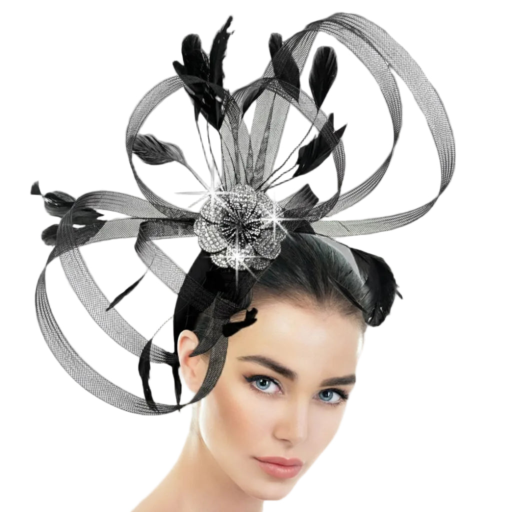 FA3433 Maribel Black Church Fascinator