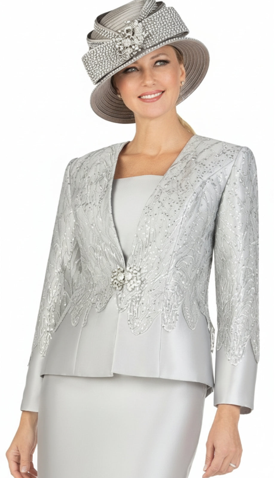 Giovanna G1194-SILV Church Suit