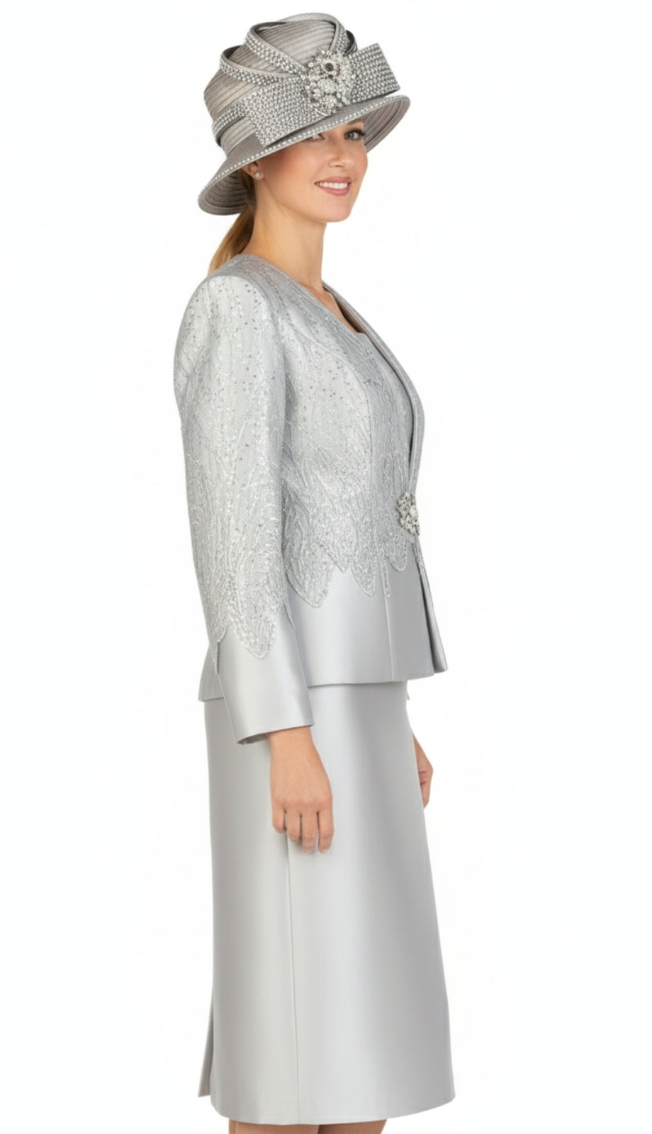 Giovanna G1194-SILV Church Suit