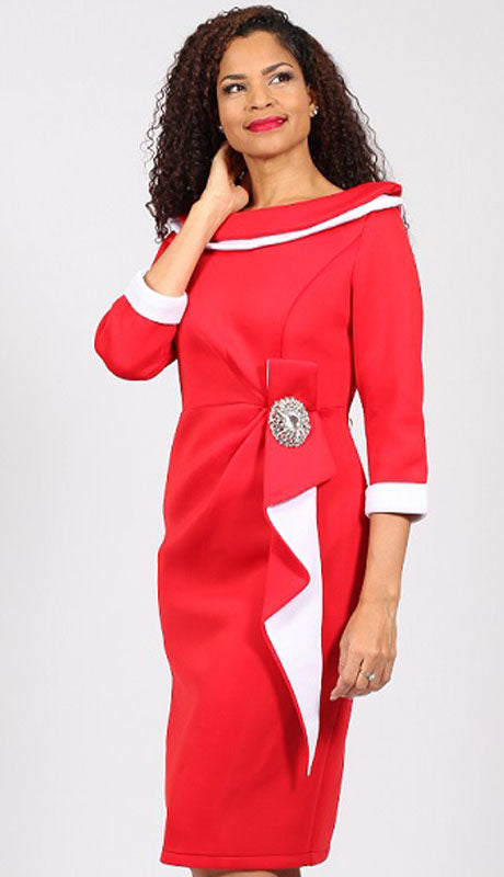Diana Couture 8725-RED Church Dress
