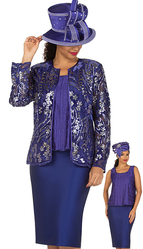 Giovanna G1180-PUR Church Suit