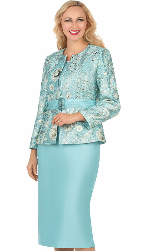 Giovanna G1132-SEA Church Suit