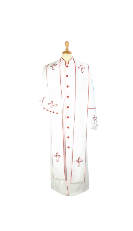 Sapphire Collection Mens Church Robe 3-WHTRED