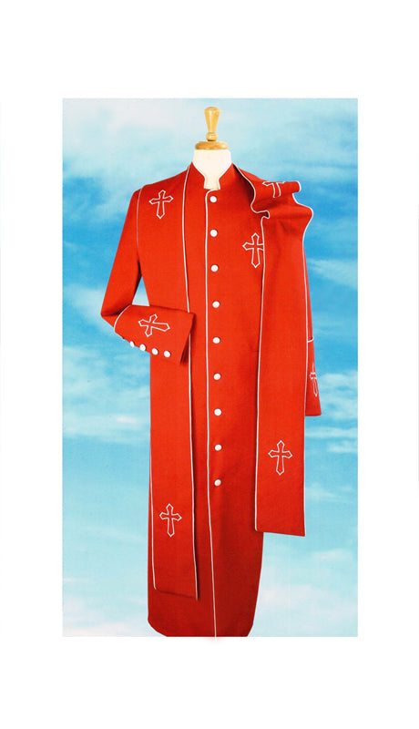 Sapphire Collection Mens Church Robe 3-REDWHT