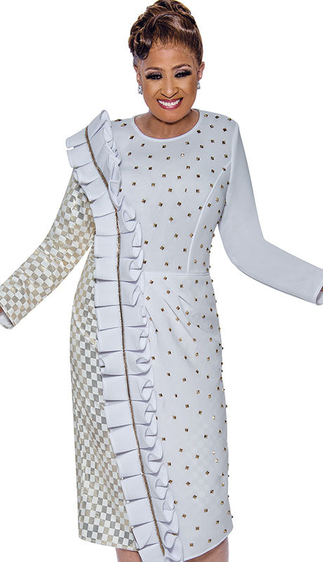Dorinda Clark Cole 5411-WHT Church Dress