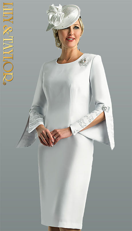 Lily And Taylor 4625-WHT Church Dress