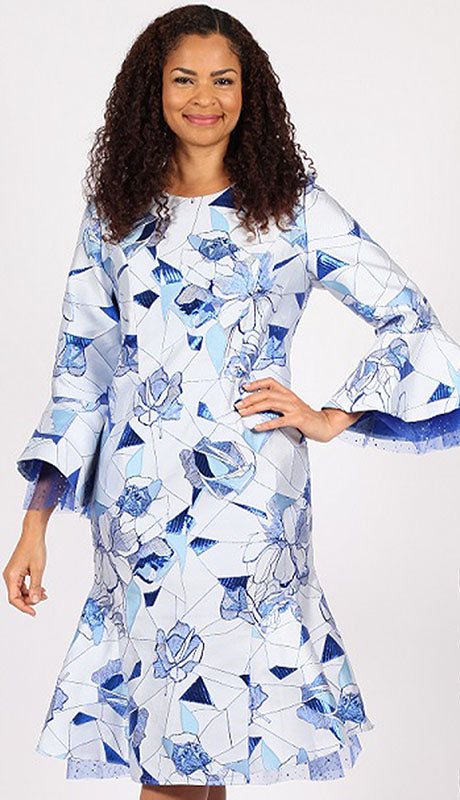 Diana Couture 8752-BLU Church Dress