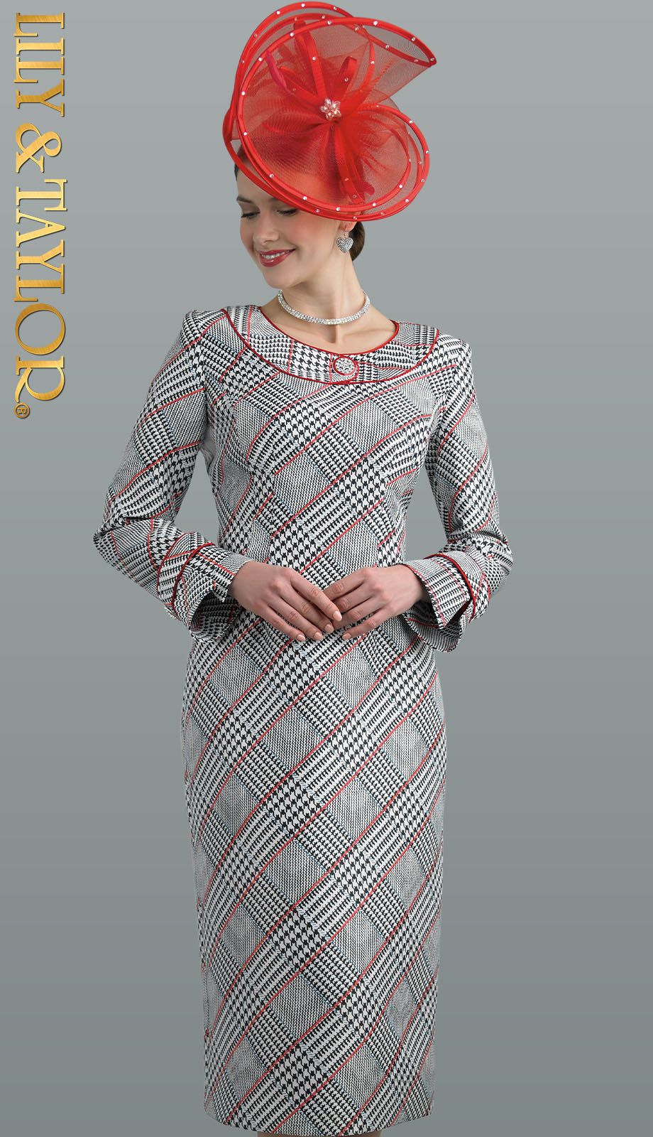 Lily And Taylor 4712 Church Dress-Hat