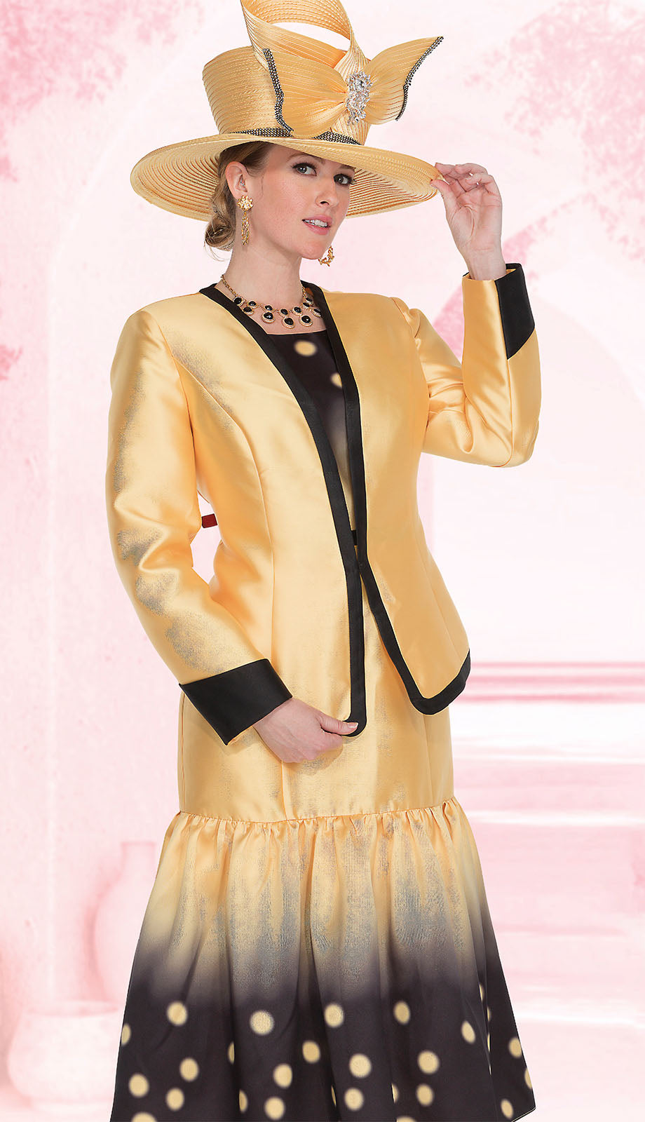 Elite Champagne 6069-YLW Church Jacket Dress