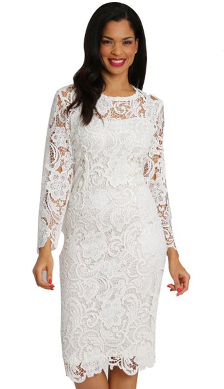 Diana Couture 7069-WH Church Dress