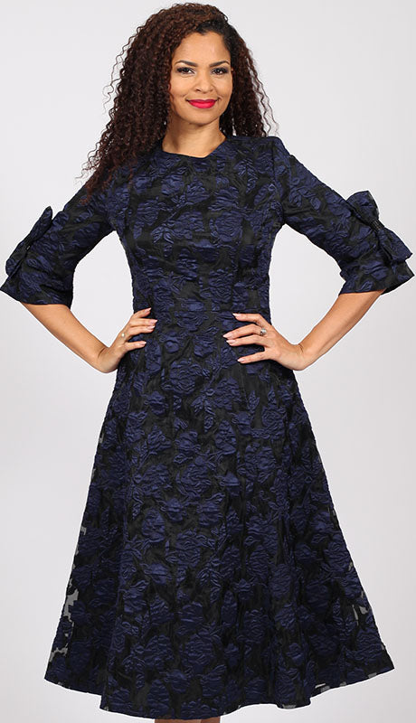Diana Couture 8825-NVY Church Dress