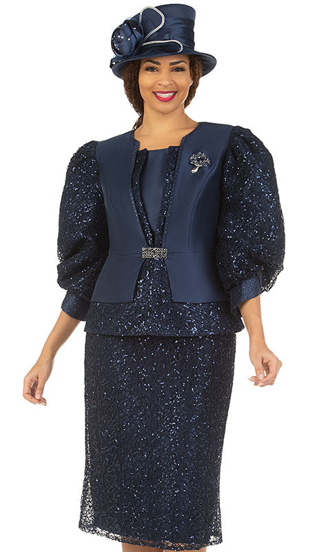 Giovanna 1201-NVY Church Suit