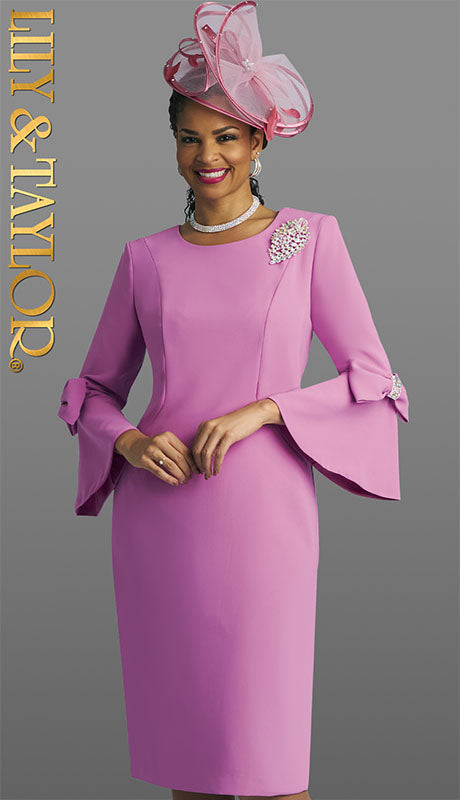 Lily And Taylor 4154-RSE-H Church Dress-Hat