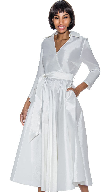 Terramina 7869-WHT Elegant Church Dress White / 22 Terramina 7869-WHT Elegant Church Dress White / 22