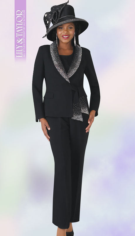Lily And Taylor 4373-BL Church Suit - Hat