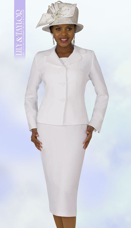 Lily And Taylor 4063-WH-IH Church Suit