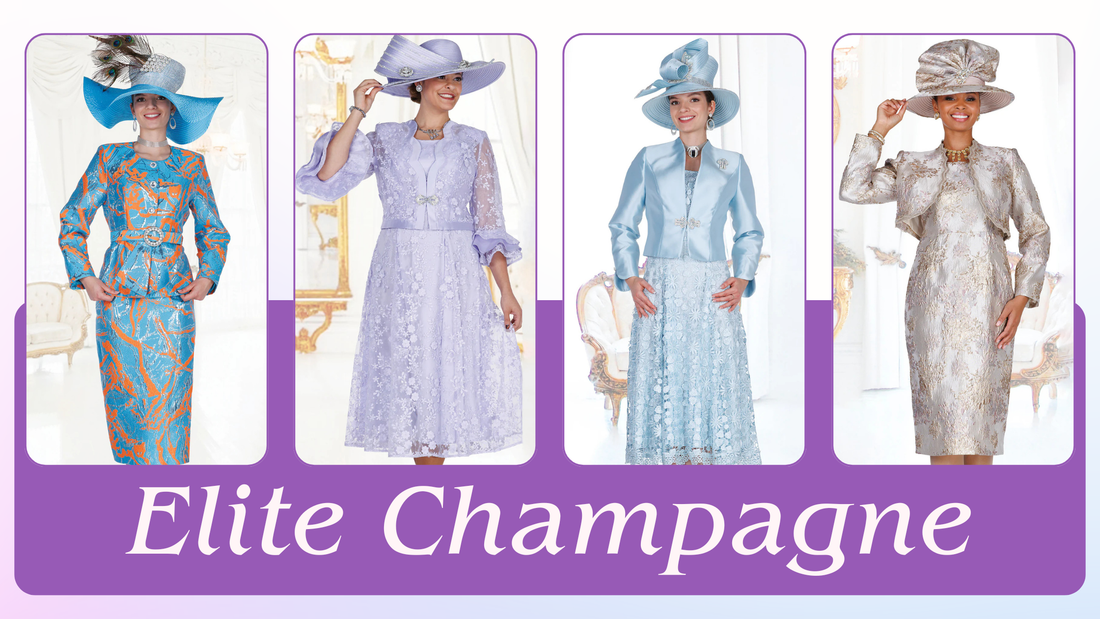 Sustainable Style, Unveiling Luxury : A Guide to Elite Champagne Church Suits and Dresses.