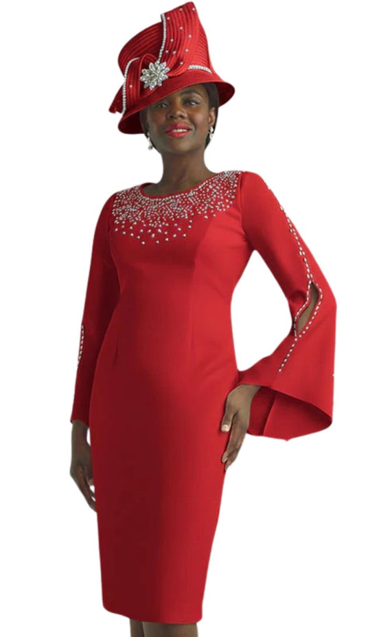 Lily And Taylor 3889-RED-IH Church Dress