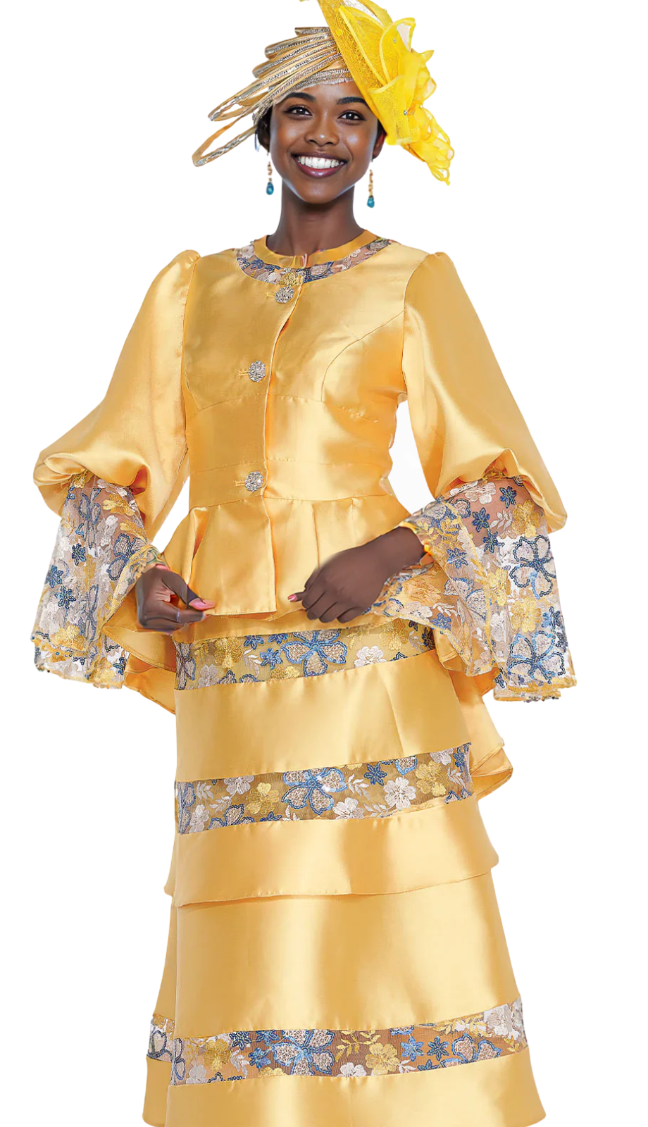 Aussie Austine 6025-GLD Church Suit for Ladies