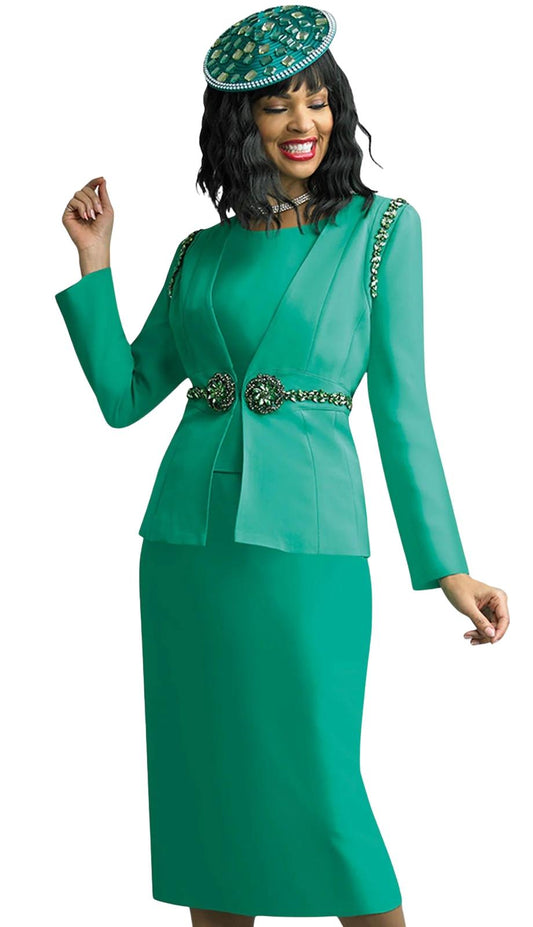 Lily And Taylor 4637-EMR-QS Church Suit