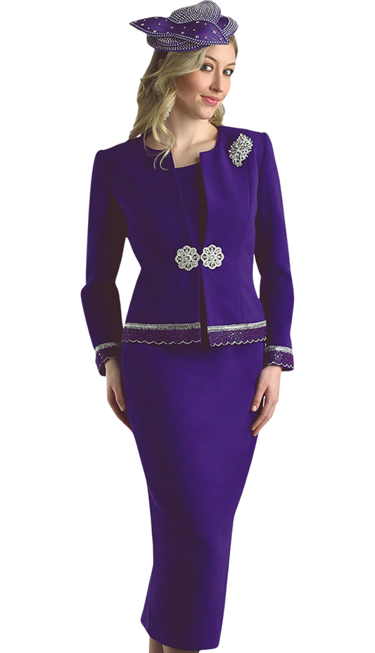 Lily And Taylor 4272-PUR Church Suit