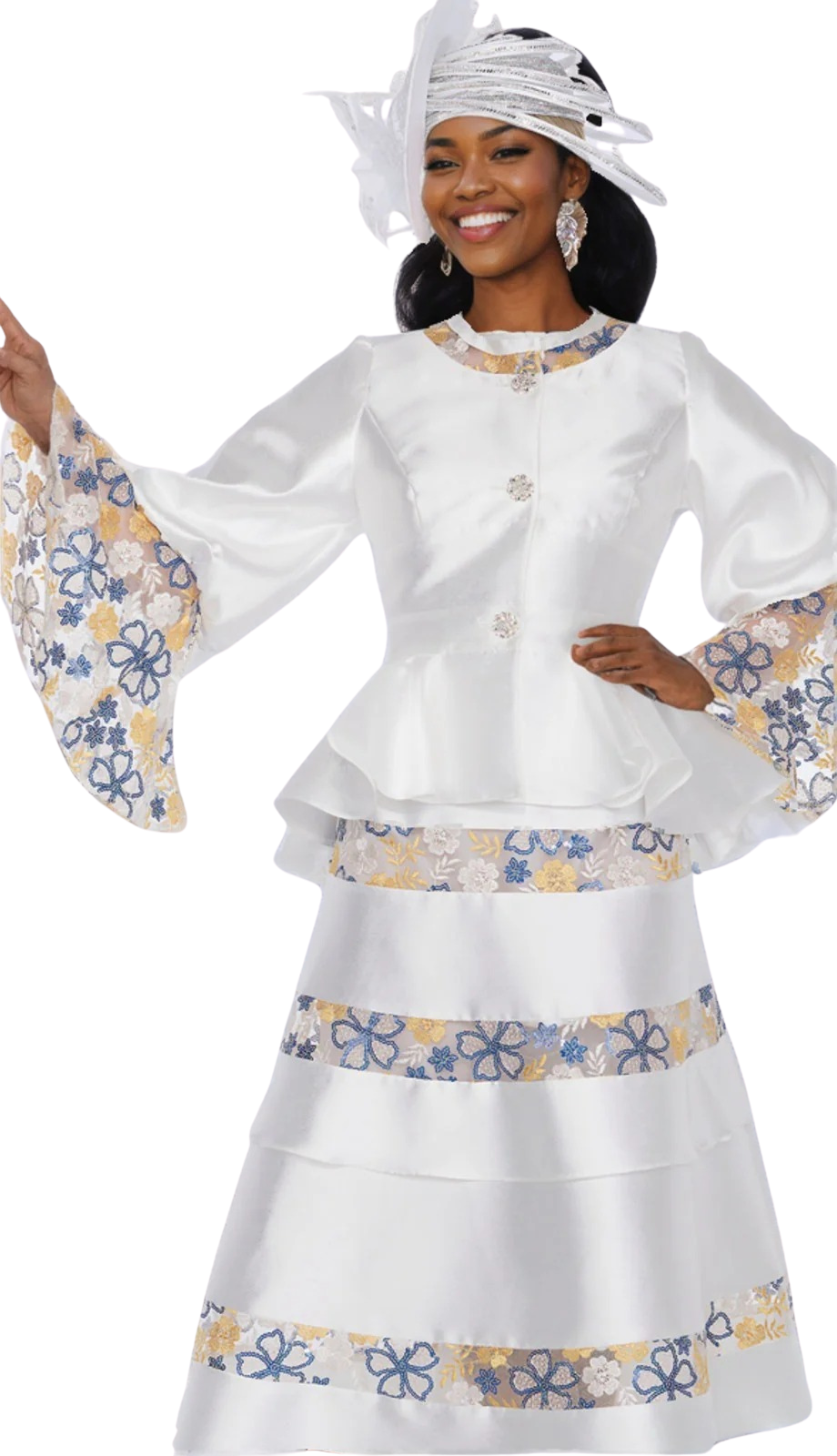 Champagne 6025-WHT-CO Church Suit