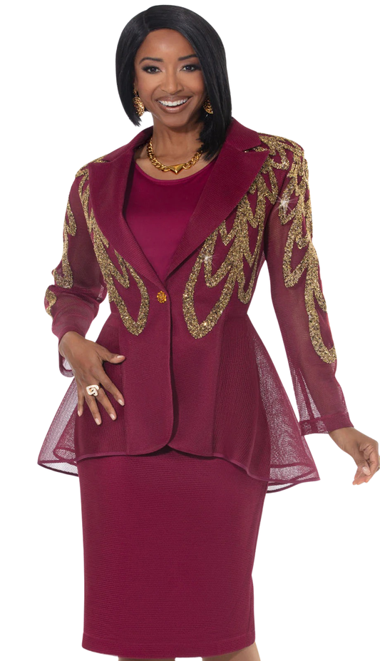 Donna Vinci 5865-BWG Church Suit