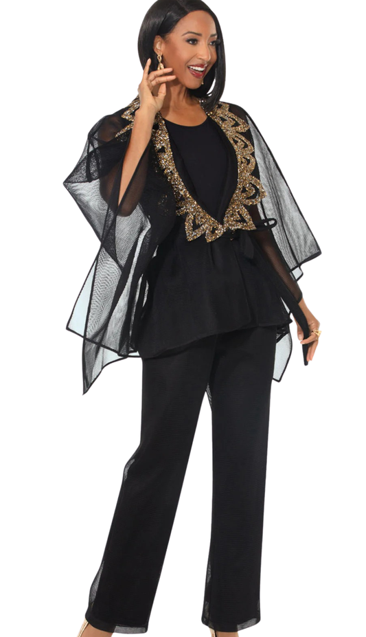 Donna Vinci 5866-BLK Church Suit