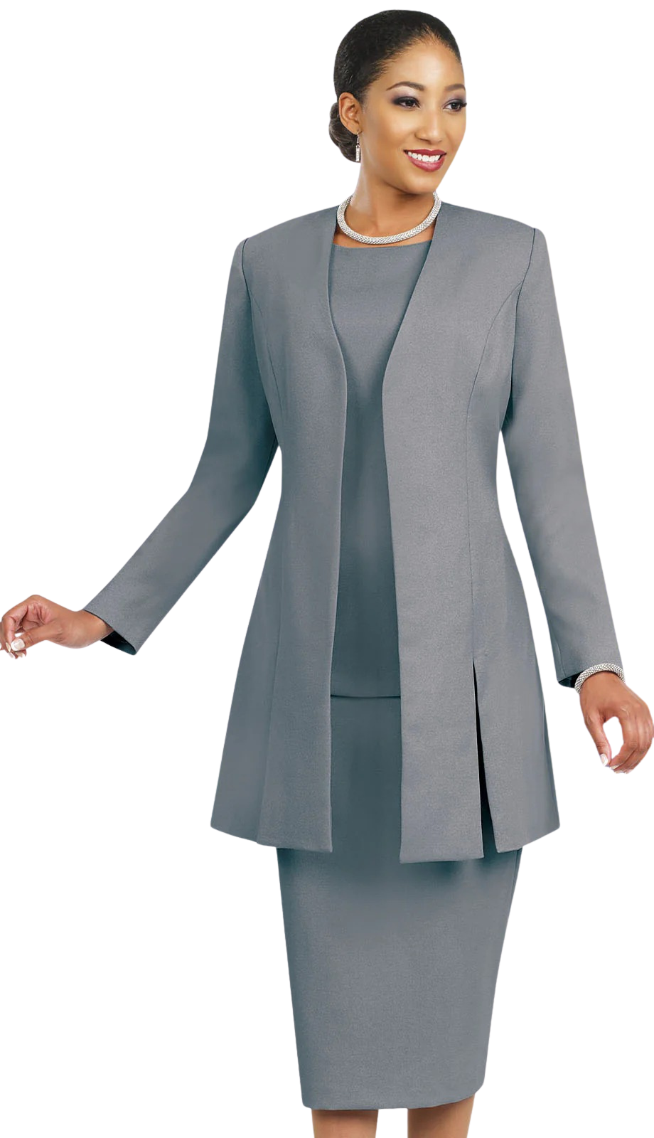 Ben Marc 2296-SIL-CO Church Suit