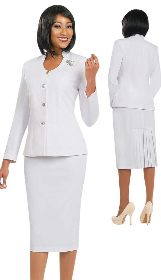 Ben Marc 78096-WHT-QS Womens Suit