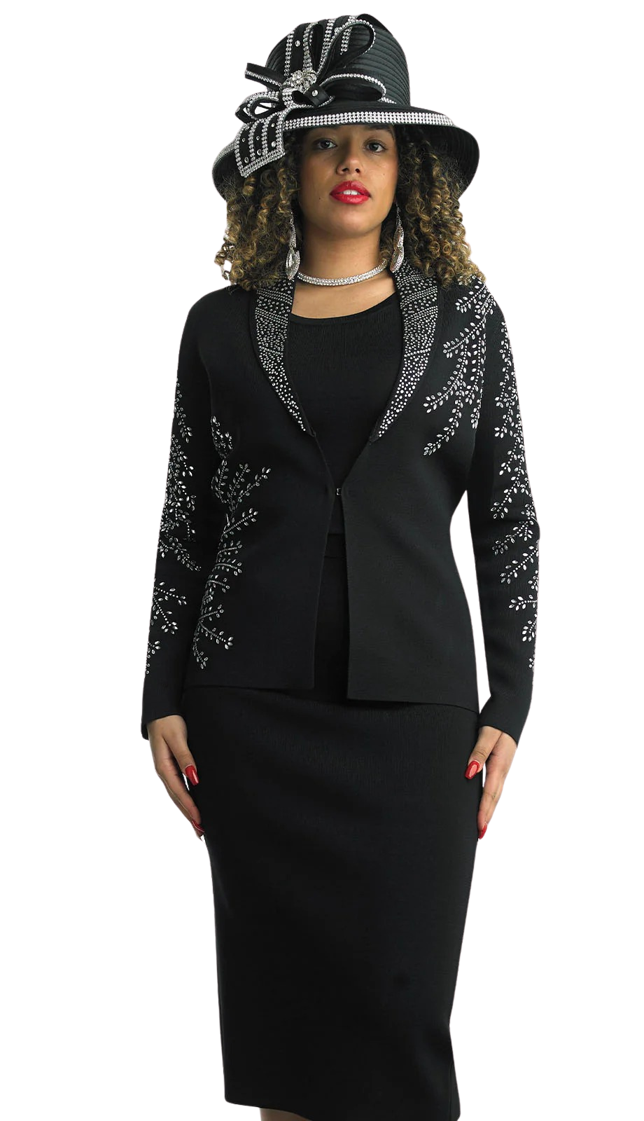 Lily And Taylor 622-QS Knit Church Suit