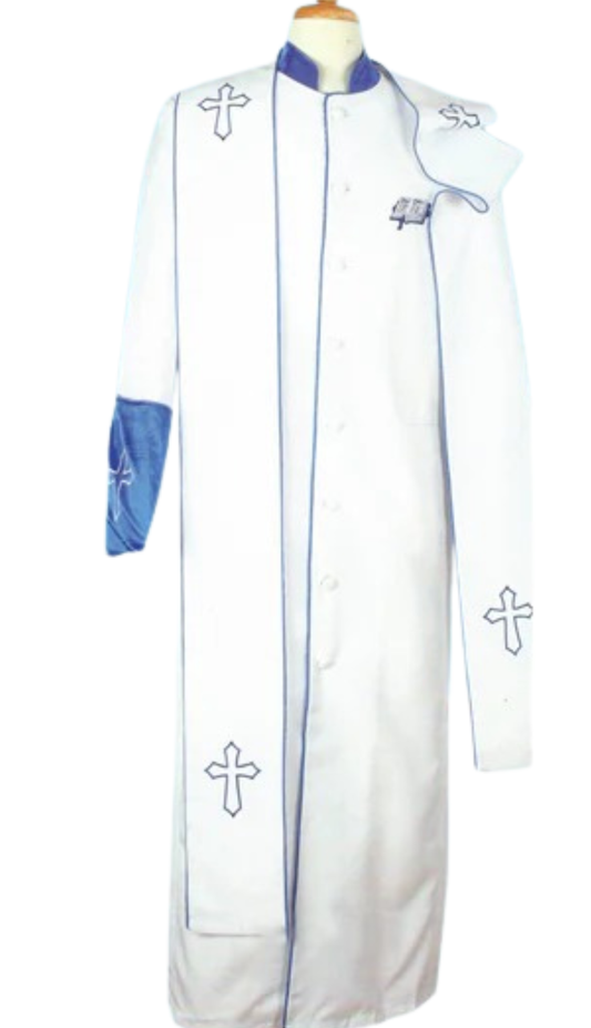 Sapphire Collection Mens Church Robe 2-WHT