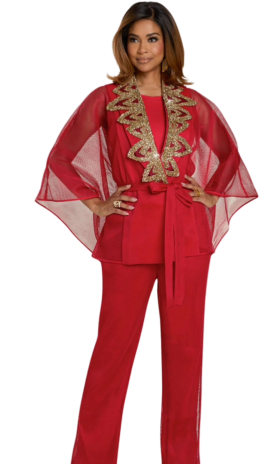 Donna Vinci 5866-RED Church Suit