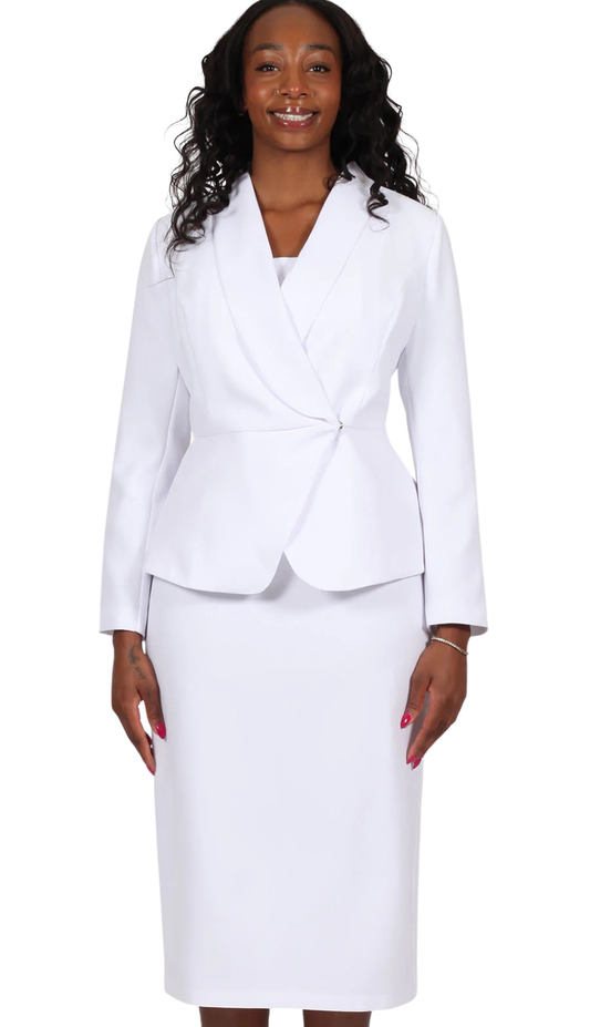 Diana Couture 9093-WHT Church Suit