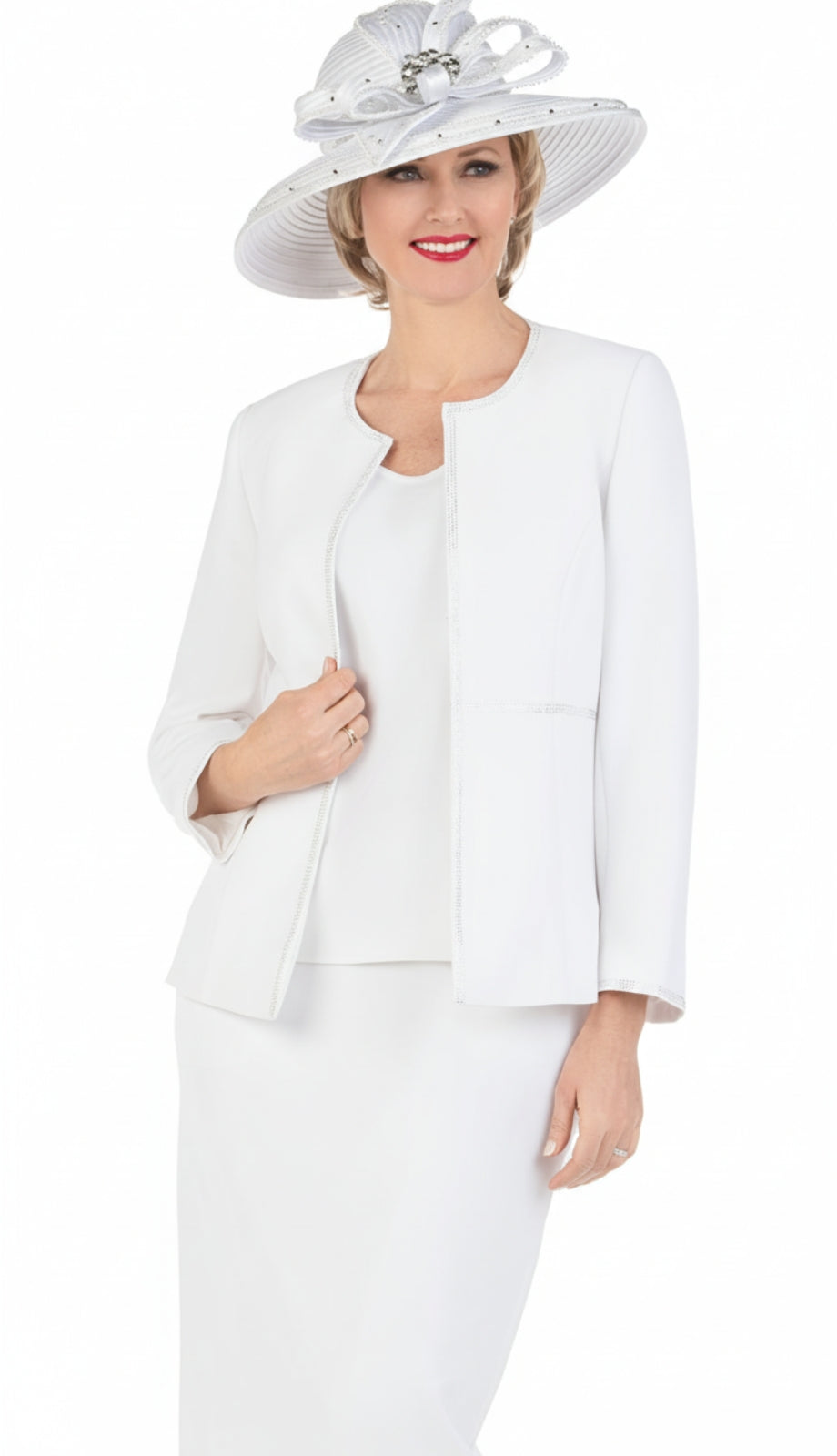 Giovanna 0652-WHT-CO Womens Ladies Suit