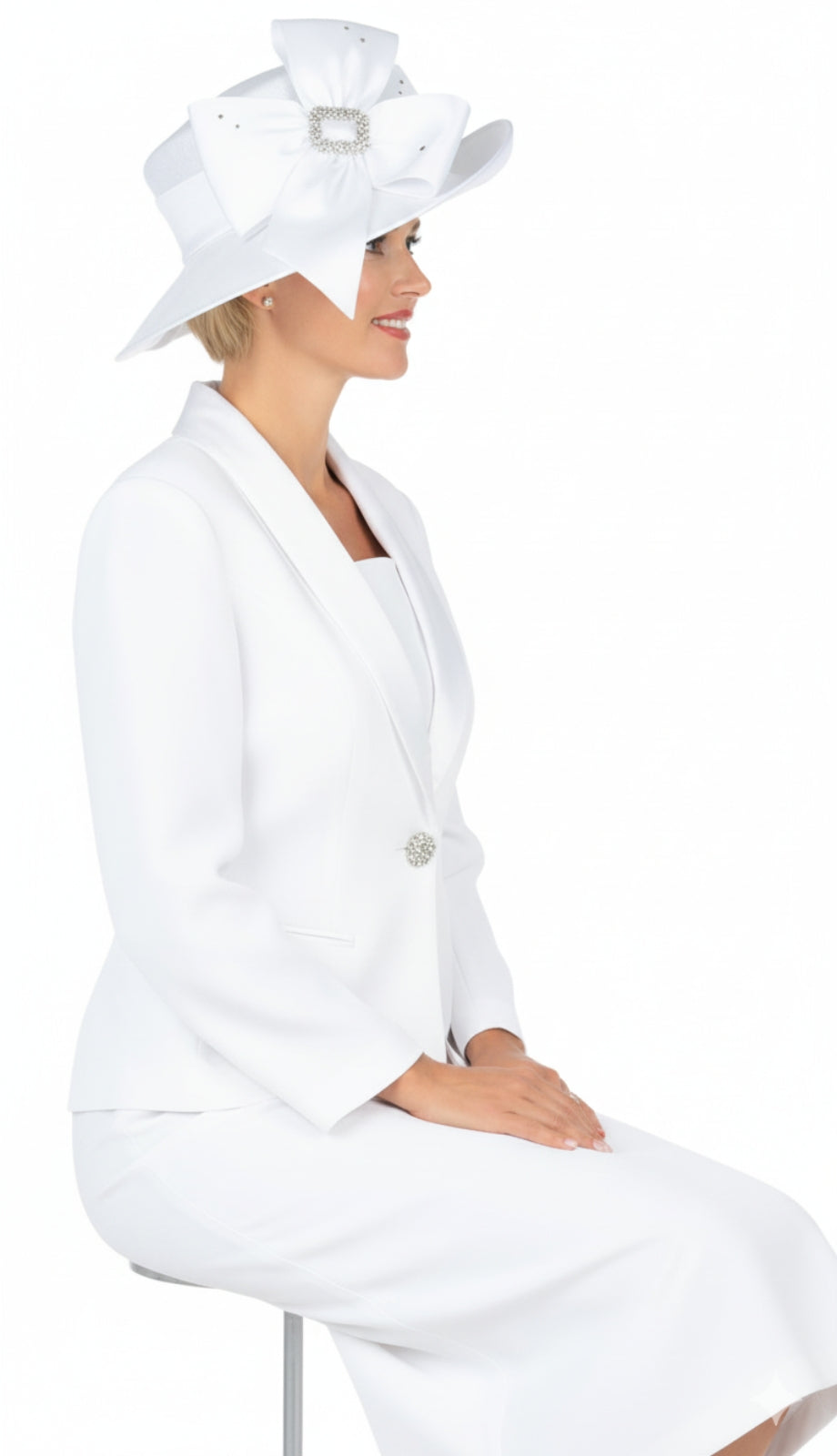 Giovanna 0826B-WHT-CO Church Suit