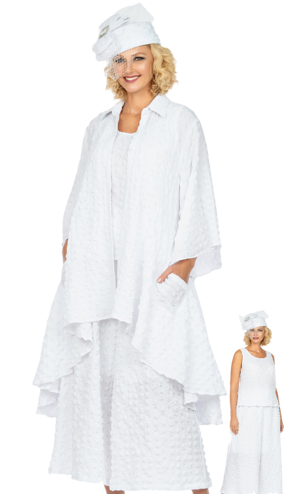 Giovanna 0948-WHT-H Church Suit-Hat