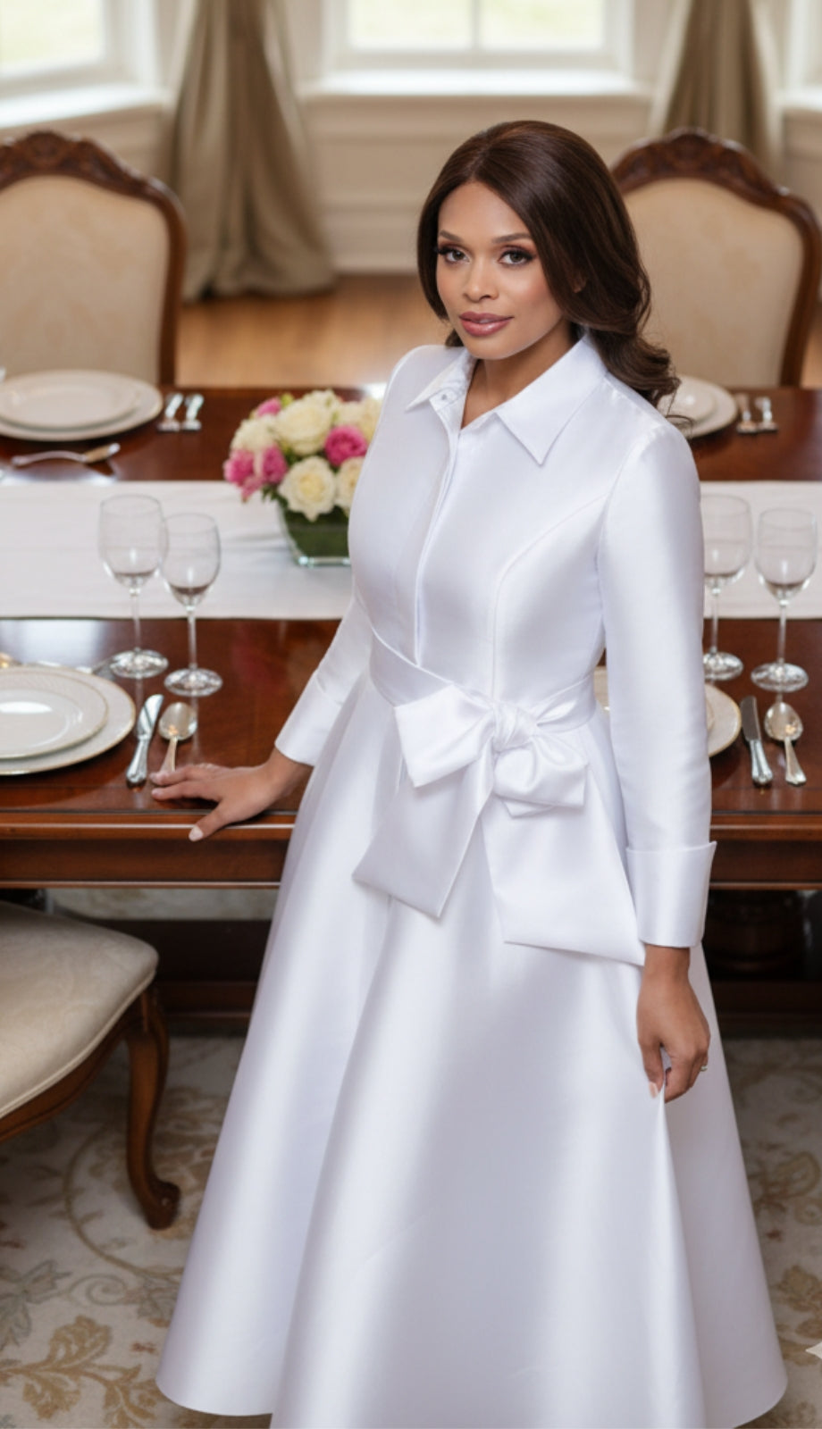 Nubiano 100311-WHT-IH Church Dress White / 16 | Designer Church Suits Nubiano 100311-WHT-IH Church Dress White / 16 | Designer Church Suits